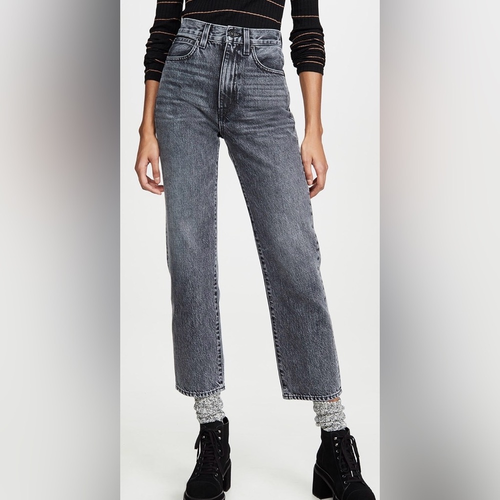 SLVRLAKE London Crop Gray High-Rise Denim Jeans